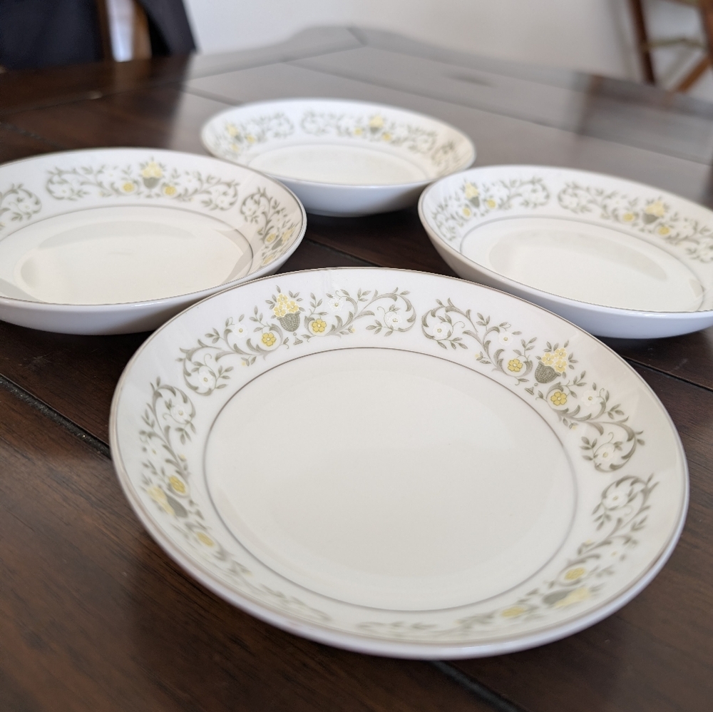 Vintage Sango Florentine Fine China Soup Bowls - Set Of 4 - Made In Japan